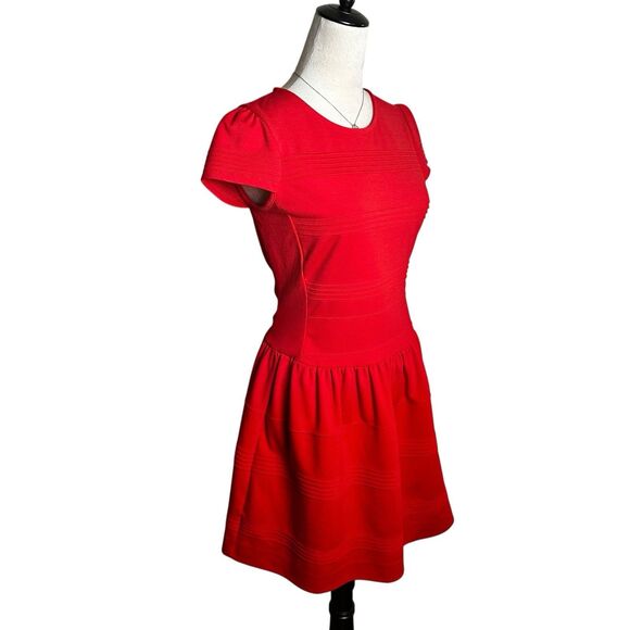 Girls from Savoy Anthropologie Taylor Swift Red Ponte Knit Skater Mini Dress 4 - Picture 2 of 8